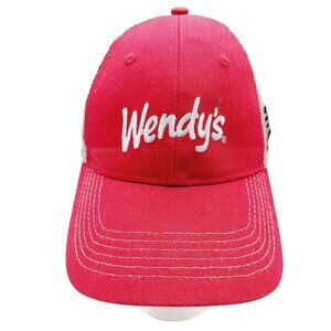 Wendy's Hat Ball Cap Red & White Official Logo Snapback Mesh